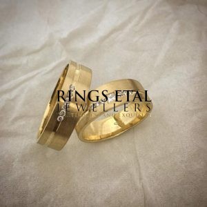 His and Hers wedding bands set (2 in1)